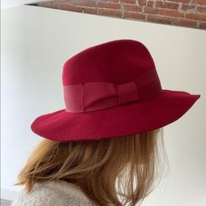 Burgundy Wool Fedora